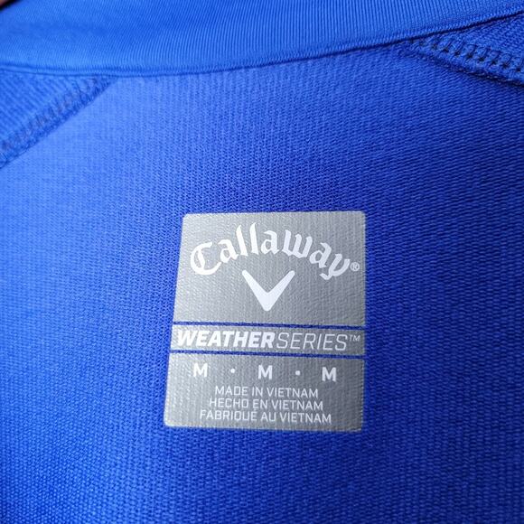 Callaway Blue Quarter Zip Pullover M Golf Cystic Fibrosis Logo Weather Series - Picture 4 of 11